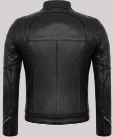 Resim Hakiki Kuzu Derisi Siyah Erkek Deri Mont Kolları Fermuarlı 3 Cepli Deri Ceket Siyah 