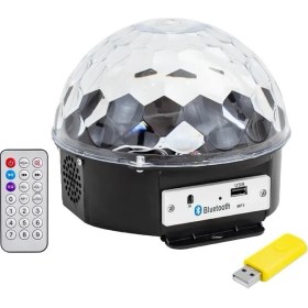 Resim Usb-Bluetooth Destekli Kumandalı Hoparlörlü Yarım Dünya Küre Disko Topu (4764) 