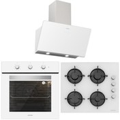 Resim Silverline BO6503W01 - CS5349W01 - 3457 Soho 60 Beyaz Cam Ankastre Set Silverline