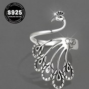 Resim 1 adet Peacock Tasarımı ile Mat Bitiş, İnci Floral ve Tüy Motifleri, Partiler ve Günlük Giyim için Mükemmel, Kadınlar için İdeal Hediye, Bayram Aksesuarı|Peacock Motif Yüzük|Detaylı El Sanatçılığı 