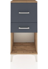 Resim Arges Komodin 2 Çekmeceli 44x30x96 Çam-antrasit Atlas Çam 