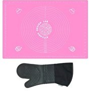 Resim Kitchen Design Lab 45x65 CM Silikon Hamur Açma Matı Ve Gri Silikon Yanmaz Mutfak Fırın Eldiveni 2 Li Set 