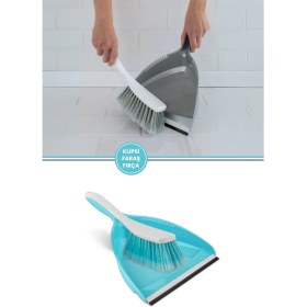 Resim Flora F324 Klıpslı Faraş Fırça Takımı Turkuaz 
