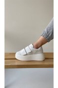 Resim MP Fashion Venedik Bt Bağcıksız Cırtlı Ortopedik Taban Kadın Spor Sneaker Ayakkabı Beyaz 