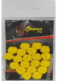 Resim 12 MM Yüzen Silikon Açık Sarı Mısır Yapay Sazan Yemi 20 Adet 
