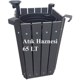 Resim Safirkom Kompozit Köşeli Çöp Kovası SÇ12 DG Antrasit (65 Lt.) Antrasit 