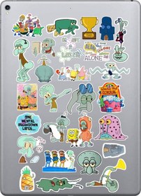 Resim Squidward Sticker Seti, Çıkartma, Ajanda Bujo Scrapbook Kolaj Etiket Bullet Journal Diğer 