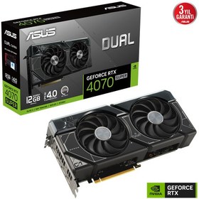 Resim ASUS DUAL-RTX4070S-12G, 12Gb, 192Bit, GDDR6X, 1xHDMI, 3xDP GAMING Ekran Kartı 