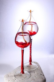 Resim Narçiçeği Takı ve Hediyelik Eşya El Yapımı Üfleme Cam Özel Tasarım Ikili Kandil Seti 