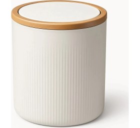 Resim 2'li Banyo Seti, Çöp Kovası ve Wc Fırçalık, Beyaz, Hacim: 6 Litre 