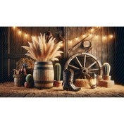 Resim Venspor Rustik Ahır Dekoru ile Çiftlik Temalı Arkaplan, 200x150cm, Fon, Duvar Örtüsü 