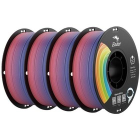 Resim Creality Rainbow Pla+ 3d Yazıcı Filamenti 4 Kg, 1,75 Mm, Boyutsal Doğruluk +/- 0,02 Mm, Dolaşmayan Ve Düğümlenmeyen, Renk Gradyanları, Çoğu Fdm 3d Yazıcıyla Uyumlu 
