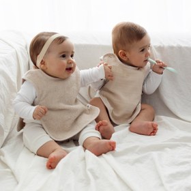 Resim Colors of Joy 2'li Organik Pamuk Müslin Bebek Önlük Seti Bej - Bej 