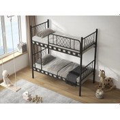 Resim Dzgn Home Metis Genç Çocuk Yatak Odası Metal Ranza Ve Karyola - 90 X 190 Cm - Siyah 90 x 190 CM 