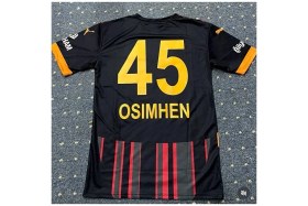 Resim Alaturka Mix 2023/2024 Sezon Victor OSIMHEN45 Siyah Alternatif Çocuk Futbol Formasıı Maske Hediyeli 4'lü Set 