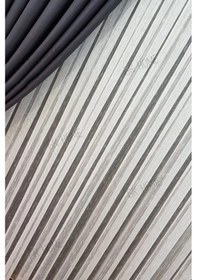 Resim Kırçıllı Şantuk Çizgili Desenli Keten Tül Perde Sık Pile En X Boy Kırık Beyaz 