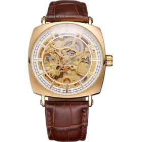 Resim Hanyang 02 Forsınıng Altın Siyah Mekanik Saat Delikli Tırnak Terazisi Mekanik Saat Kemer Saati Kare Saat (Yurt Dışından) 