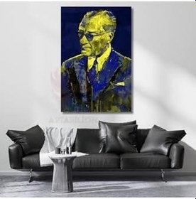 Resim Yağlı Boya Görünümlü Atatürk Portresi Kanvas Dijital Baskı Tablo 