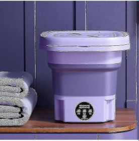 Resim 8l Katlanır Çamaşır Makinesi Taşınabilir Çorap Ve İç Çamaşırı Geri Çekilebilir Ev Tipi Çamaşır Makinesi 3 Model Mor Abd 