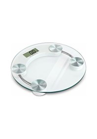 Resim 150 Kg Kapasiteli Yuvarlak Şeffaf Dijital Banyo Cam Baskül Terazi Tartı Lisinya 