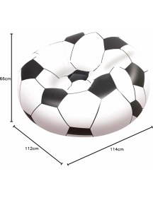 Resim Up In & Over Beanless Futbol Topu Koltuğu, 114 x 112 x 66 Cm, Futbol Hava Koltuğu, Siyah/beyaz 