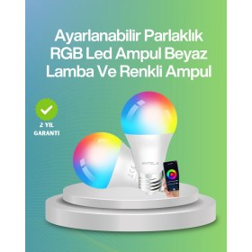 Resim 9 Watt Beyaz Işık ve Renk Ayarlı Akıllı LED Ampul 