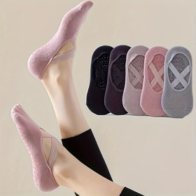 Resim 1-3-5 Çift Profesyonel Kaymaz Yoga Çorapları, Fitness ve Spor, Profesyonel Kaymaz Kadın Yoga Çorapları, Aerial Pilates Çorapları, Polyester 100.00%, Düz Renk, Örgü Kumaş, Elde Yıkan veya Profesyonel Kuru Temizleme, Yoga Aksesuarları 
