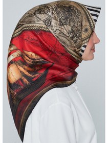 Resim Armine Özel Nostalji Serisi Twill İpek Eşarp Modelleri 7473D-25 