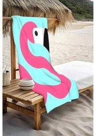 Resim Dijital Baskı Plaj Deniz Havlusu Flamingo Desenli Peştamal Hvl0212 Renkli 