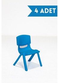 Resim Modalife Junior 4 Adet Kreş Anaokulu Çocuk Sandalyesi Sert Plastik Mavi 