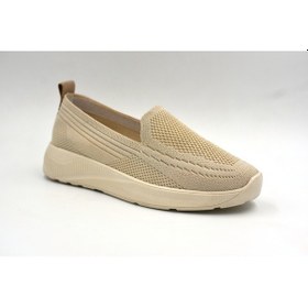 Resim Beyaz Filinta Moda Poli Hafif Taban Dokuma Günlük Kadın Comfort Ayakkabı Bej Bej 