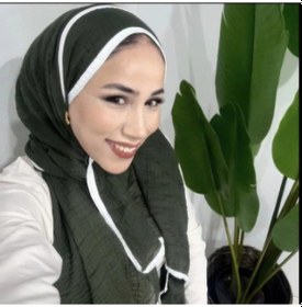 Resim Modakaşmir Aminenesil Biyeli Müslin Şal Haki Renk 