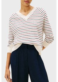 Resim Tommy Hilfiger Bayan Kazak Ww0ww46417 0fh Beyaz-lacivert Beyaz-lacivert 