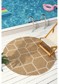 Resim İndia Beyaz Daire Halı Salon Oturma Odası Çocuk Odası Yatak Odası Halısı 669 Beyaz 