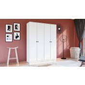 Resim Metalia Gm 052 4 Kapılı Düğme Kulplu Gardrop 