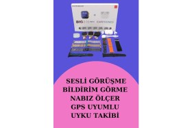 Resim Akıllı Saat Bluetooth Kulaklık Hediyeli Bildirim Görme Sesli Görüşme Çoklu Kordon 