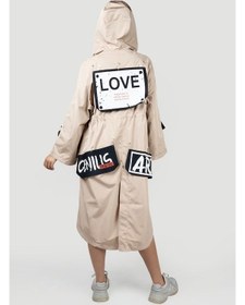 Resim Pua Fashion Bej Sırt Arma Trenchcoat 001 