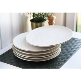 Resim Seramikci Beyaz Gold 6Lı Servis Tabağı 