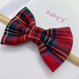 Resim Babys Nur Erten Anne Kız Ekoseli Fiyonk Toka Bandana Seti 