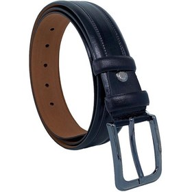 Resim Süzer Deri 3.5 Cm Klasik %100 Hakiki Deri Lüks Kemer Kahverengi Dikiş Desenli Siyah 