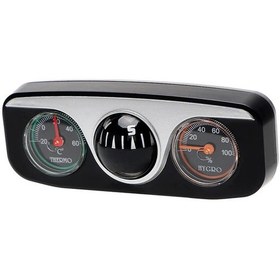 Resim Gaojunshop01 Siyah 3ü 1 Arada Araç Dekoru Pusula Termometre Higrometre 