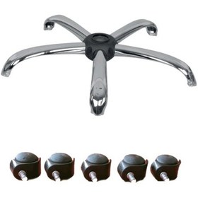 Resim Sandofis Düz Krom Ayak+5 Adet İthal Teker 