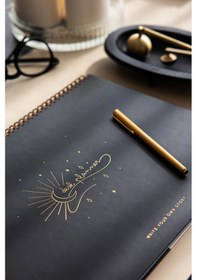 Resim Süresiz Haftalık Spiralli Masaüstü Planlayıcı 24x34 Cm - Desk Planner Siyah Siyah 