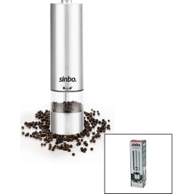 Resim Sinbo SHB-7502 Pilli Otomatik Tuz - Karabiber Öğütücü Işıklı Çelik Gövde Akrilik Hazne (2818) 