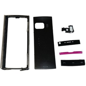 Resim Nokia X6 Kapak Nokia X6-00 Uyumlu Siyah Ön Kapak Arka Kapak Tuş T 