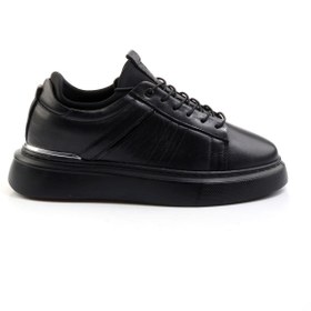 Resim Bambi Siyah Hakiki Deri Erkek Sneaker E01082010403 