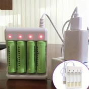 Resim 36V USB Hızlı Şarj AAA ve AA Şarj Edilebilir Pil İstasyonu Kısa Devre Koruması ile - Yüksek Kaliteli, Güvenli ve Verimli Pil Şarj Cihazı - Ev ve Seyahat için Kompakt Tasarım 