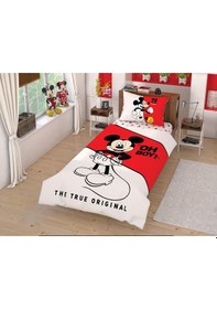 Resim Taç Disney Mickey Mouse Çek Canlandır Pamuk Lisanslı Nevresim Tak-Çok Renkli 