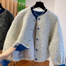 Resim Kore Renk Blok Kadın Ceketi Sonbahar Kış 2025 Yeni Bol Kısa Kabarık Yumuşak Peluş Üst 