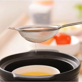 Resim Mybru Paslanmaz Çelik Pratik 2'li Çay Süzgeci Sebze Makarna Un Süzgeç 12 16 Cm Metalik Gri 